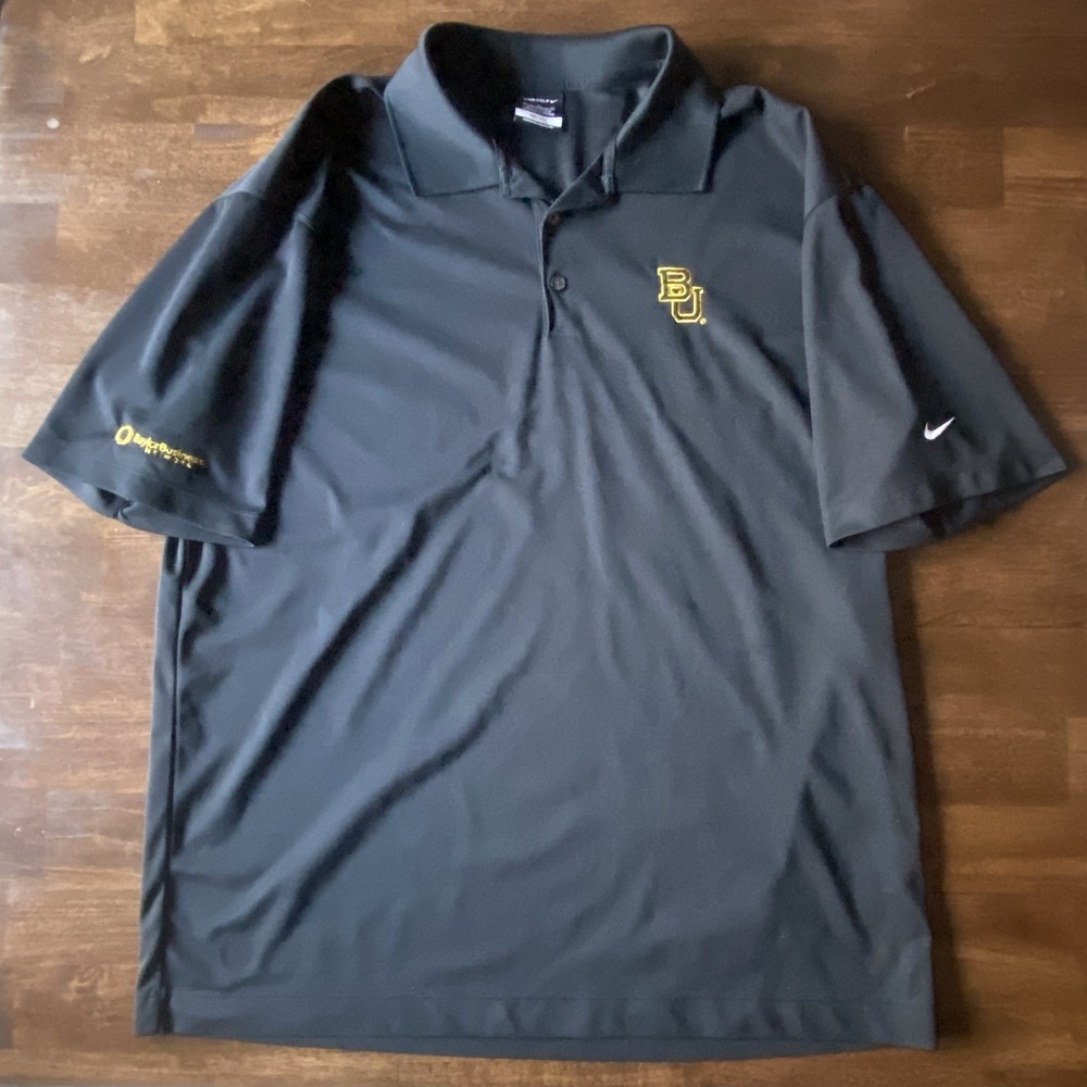 XL Men's Black Baylor University Nike golf Polo dri Fit